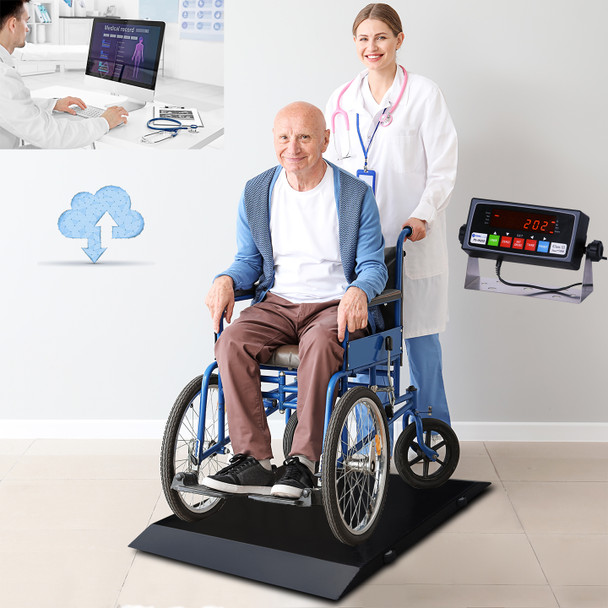 PrimeScales  PS-1000WCS Ultra Portable Wheelchair Scale 31"Wx33"Lx2.5"H + FREE SHIPPING